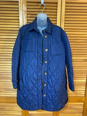 Badgley Mischka: Quilted jacket in Marine Navy | Style No. T4464BMC